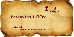 Petkovics Léna névjegykártya