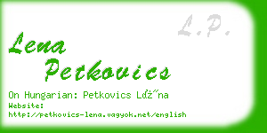 lena petkovics business card